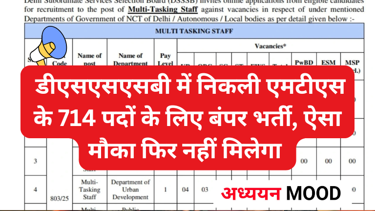 DSSSB MTS Recruitment 2026