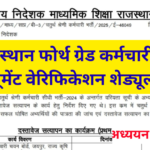 Rajasthan 4th Grade Documents Verification Schedule