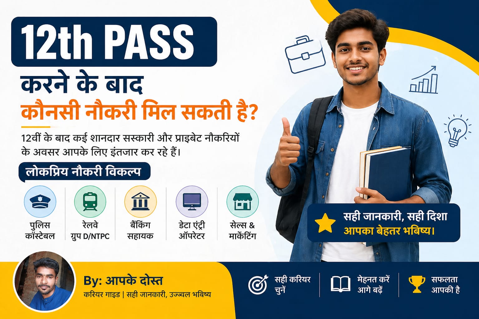 Jobs after 12th pass in hindi